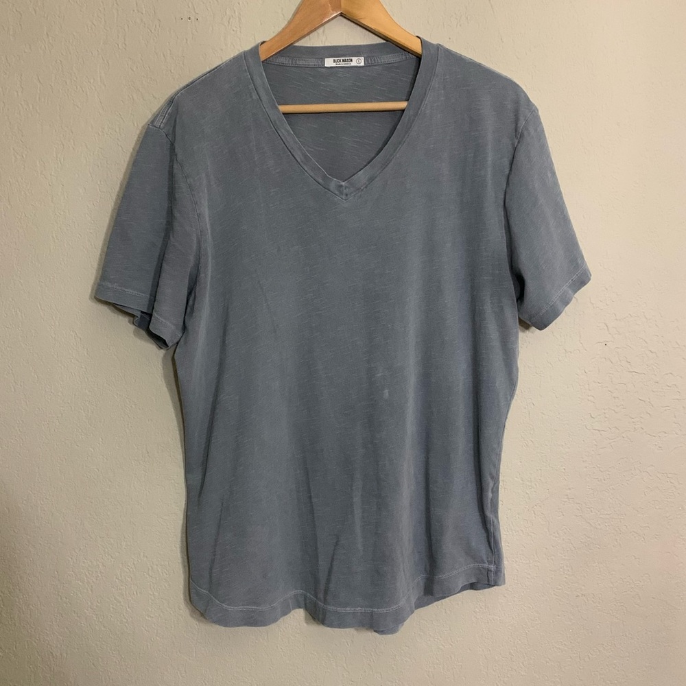 - Buck Mason Shirt Mens Medium Gray Short Sleeve V Neck Casual Adults Slim…